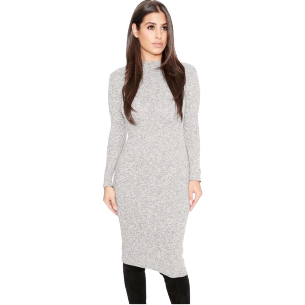 NAKED WARDROBE CANT BE RIBBED APART DRESS - GREY